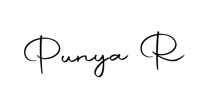 if you are searching for the best signature style for your name Punya R. so please give up your signature search. here we have designed multiple signature styles  using Autography-DOLnW. Punya R signature style 10 images and pictures png