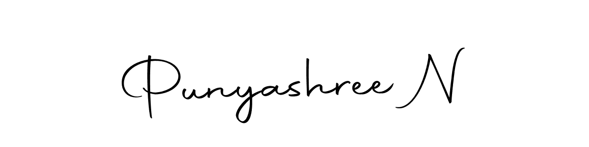 How to make Punyashree N name signature. Use Autography-DOLnW style for creating short signs online. This is the latest handwritten sign. Punyashree N signature style 10 images and pictures png