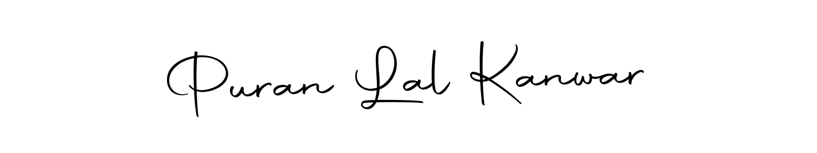 How to make Puran Lal Kanwar name signature. Use Autography-DOLnW style for creating short signs online. This is the latest handwritten sign. Puran Lal Kanwar signature style 10 images and pictures png