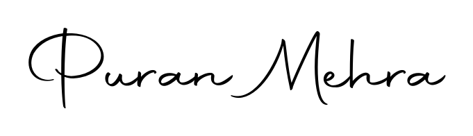 Make a beautiful signature design for name Puran Mehra. Use this online signature maker to create a handwritten signature for free. Puran Mehra signature style 10 images and pictures png