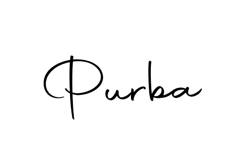 Design your own signature with our free online signature maker. With this signature software, you can create a handwritten (Autography-DOLnW) signature for name Purba. Purba signature style 10 images and pictures png