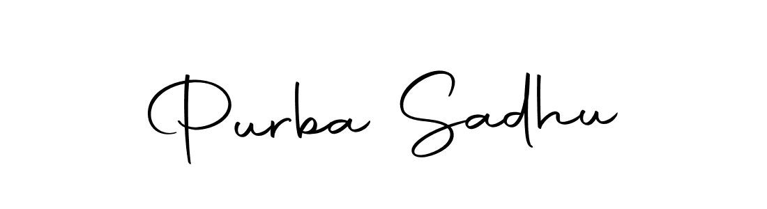 Purba Sadhu stylish signature style. Best Handwritten Sign (Autography-DOLnW) for my name. Handwritten Signature Collection Ideas for my name Purba Sadhu. Purba Sadhu signature style 10 images and pictures png
