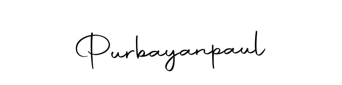 How to make Purbayanpaul name signature. Use Autography-DOLnW style for creating short signs online. This is the latest handwritten sign. Purbayanpaul signature style 10 images and pictures png