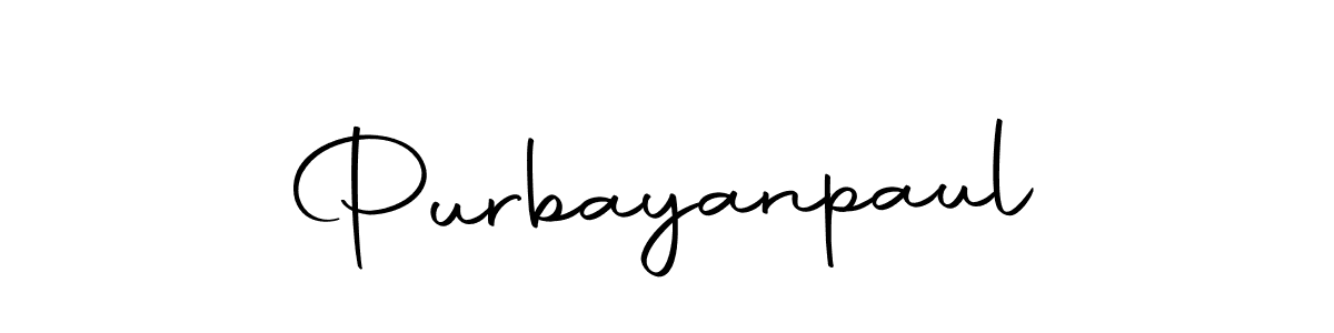 How to make Purbayanpaul name signature. Use Autography-DOLnW style for creating short signs online. This is the latest handwritten sign. Purbayanpaul signature style 10 images and pictures png