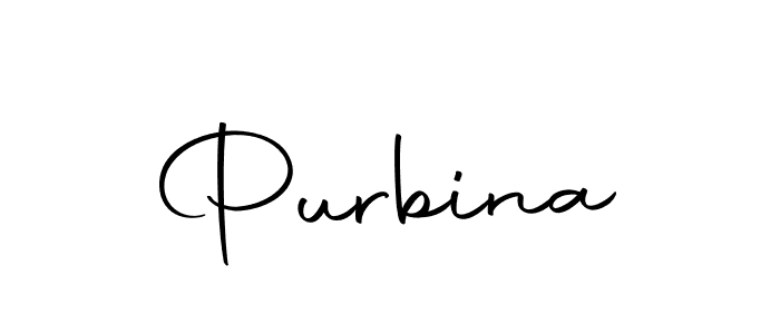 How to make Purbina name signature. Use Autography-DOLnW style for creating short signs online. This is the latest handwritten sign. Purbina signature style 10 images and pictures png