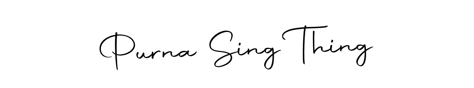 How to make Purna Sing Thing name signature. Use Autography-DOLnW style for creating short signs online. This is the latest handwritten sign. Purna Sing Thing signature style 10 images and pictures png