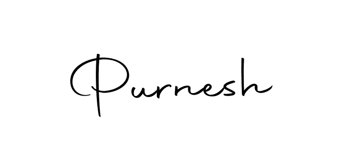 Design your own signature with our free online signature maker. With this signature software, you can create a handwritten (Autography-DOLnW) signature for name Purnesh. Purnesh signature style 10 images and pictures png