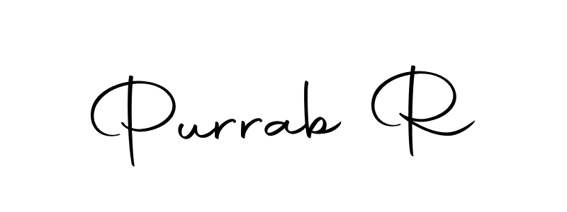 You should practise on your own different ways (Autography-DOLnW) to write your name (Purrab R) in signature. don't let someone else do it for you. Purrab R signature style 10 images and pictures png