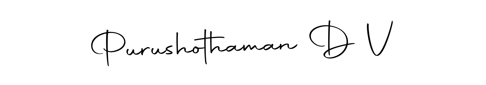 Design your own signature with our free online signature maker. With this signature software, you can create a handwritten (Autography-DOLnW) signature for name Purushothaman D V. Purushothaman D V signature style 10 images and pictures png
