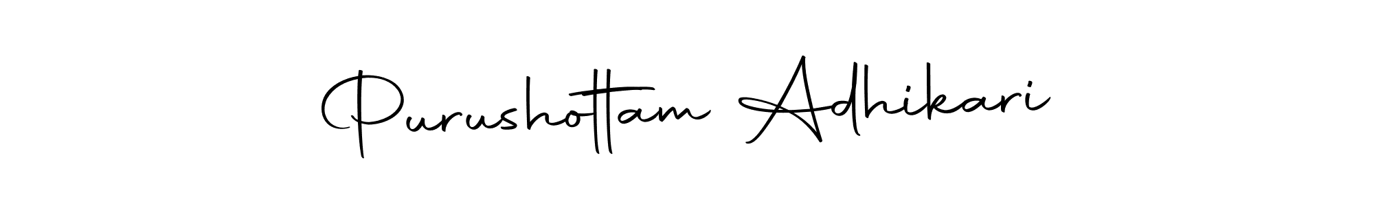 How to make Purushottam Adhikari name signature. Use Autography-DOLnW style for creating short signs online. This is the latest handwritten sign. Purushottam Adhikari signature style 10 images and pictures png