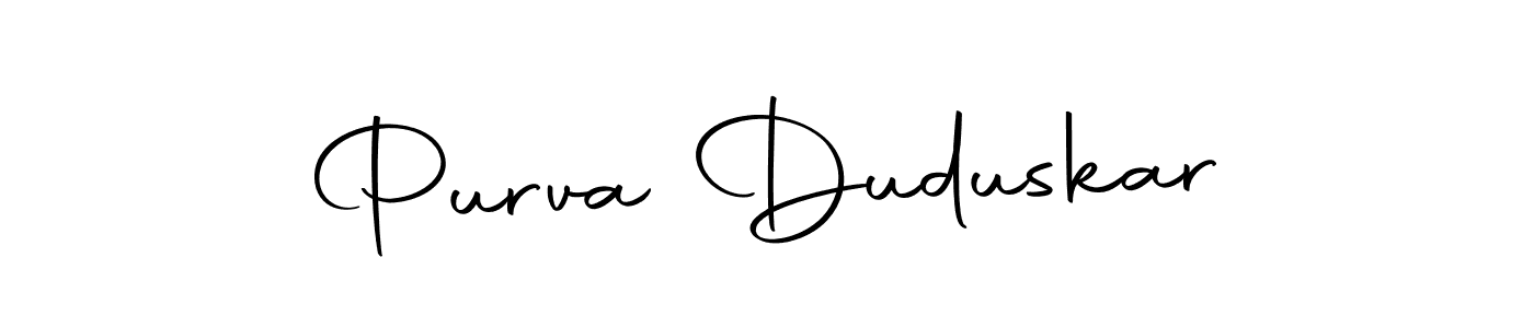 if you are searching for the best signature style for your name Purva Duduskar. so please give up your signature search. here we have designed multiple signature styles  using Autography-DOLnW. Purva Duduskar signature style 10 images and pictures png