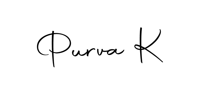 It looks lik you need a new signature style for name Purva K. Design unique handwritten (Autography-DOLnW) signature with our free signature maker in just a few clicks. Purva K signature style 10 images and pictures png