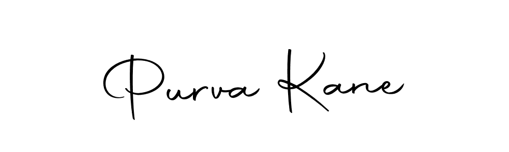 How to make Purva Kane name signature. Use Autography-DOLnW style for creating short signs online. This is the latest handwritten sign. Purva Kane signature style 10 images and pictures png