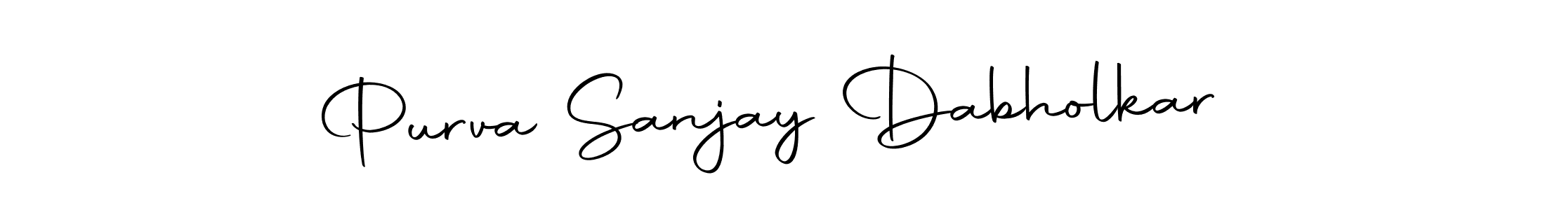 You can use this online signature creator to create a handwritten signature for the name Purva Sanjay Dabholkar. This is the best online autograph maker. Purva Sanjay Dabholkar signature style 10 images and pictures png