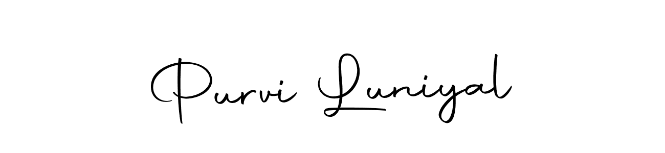 Here are the top 10 professional signature styles for the name Purvi Luniyal. These are the best autograph styles you can use for your name. Purvi Luniyal signature style 10 images and pictures png