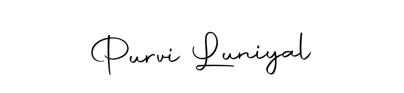 Here are the top 10 professional signature styles for the name Purvi Luniyal. These are the best autograph styles you can use for your name. Purvi Luniyal signature style 10 images and pictures png