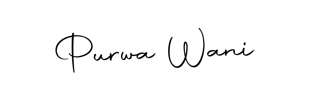 You should practise on your own different ways (Autography-DOLnW) to write your name (Purwa Wani) in signature. don't let someone else do it for you. Purwa Wani signature style 10 images and pictures png