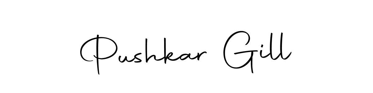 Here are the top 10 professional signature styles for the name Pushkar Gill. These are the best autograph styles you can use for your name. Pushkar Gill signature style 10 images and pictures png
