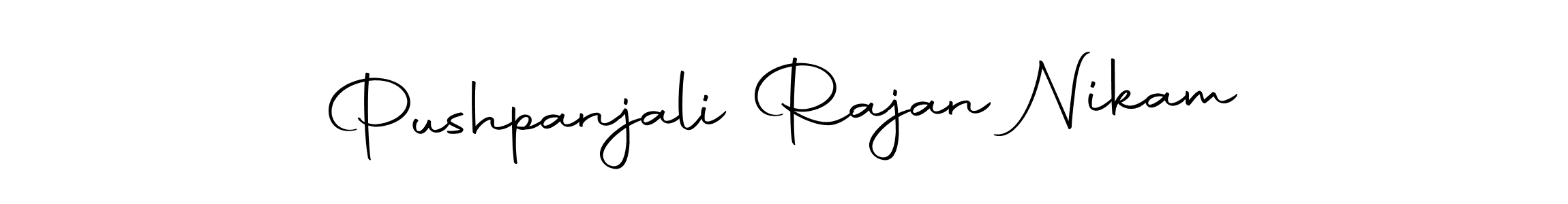 You should practise on your own different ways (Autography-DOLnW) to write your name (Pushpanjali Rajan Nikam) in signature. don't let someone else do it for you. Pushpanjali Rajan Nikam signature style 10 images and pictures png
