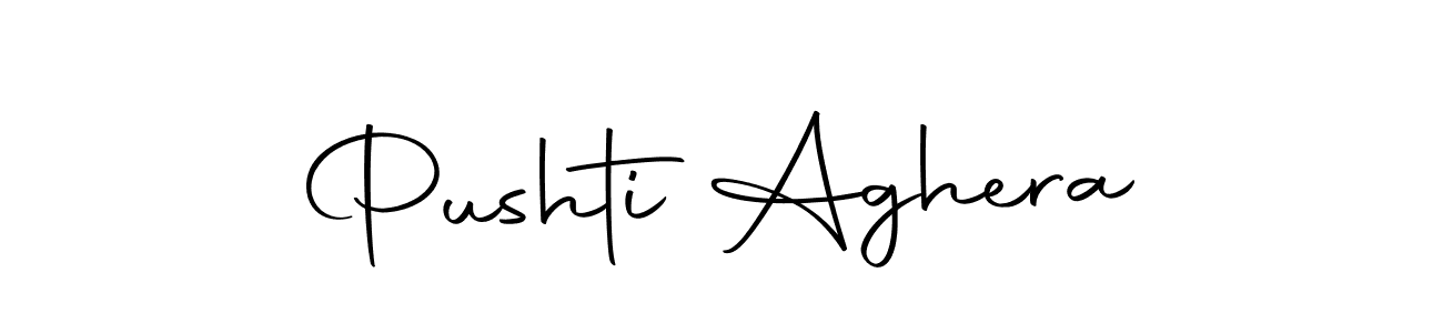 How to make Pushti Aghera name signature. Use Autography-DOLnW style for creating short signs online. This is the latest handwritten sign. Pushti Aghera signature style 10 images and pictures png