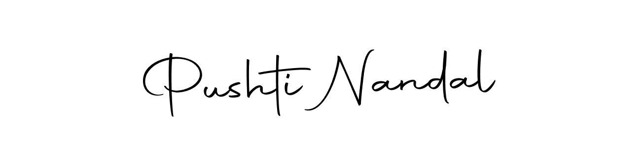 You should practise on your own different ways (Autography-DOLnW) to write your name (Pushti Nandal) in signature. don't let someone else do it for you. Pushti Nandal signature style 10 images and pictures png