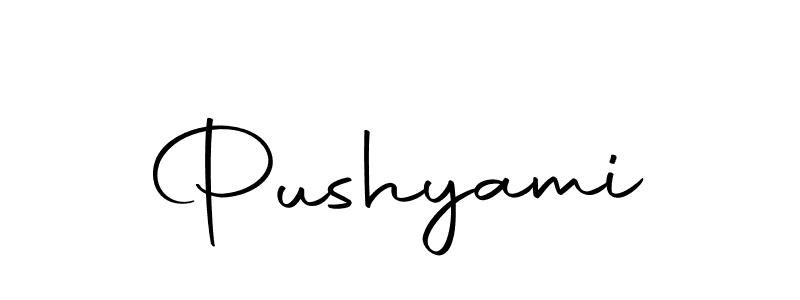 Make a beautiful signature design for name Pushyami. With this signature (Autography-DOLnW) style, you can create a handwritten signature for free. Pushyami signature style 10 images and pictures png