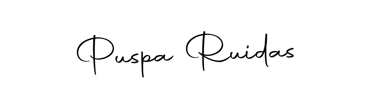 How to make Puspa Ruidas name signature. Use Autography-DOLnW style for creating short signs online. This is the latest handwritten sign. Puspa Ruidas signature style 10 images and pictures png