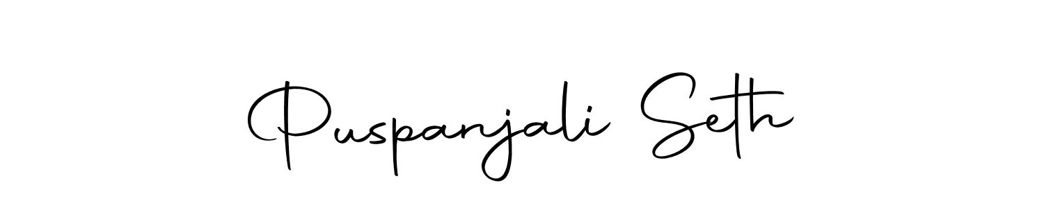 How to make Puspanjali Seth name signature. Use Autography-DOLnW style for creating short signs online. This is the latest handwritten sign. Puspanjali Seth signature style 10 images and pictures png