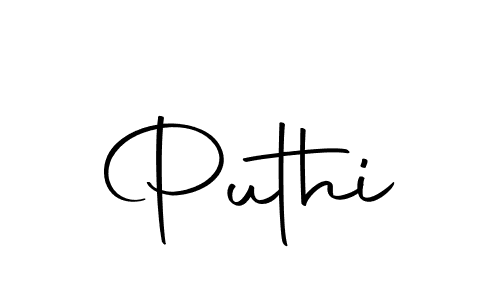 Design your own signature with our free online signature maker. With this signature software, you can create a handwritten (Autography-DOLnW) signature for name Puthi. Puthi signature style 10 images and pictures png