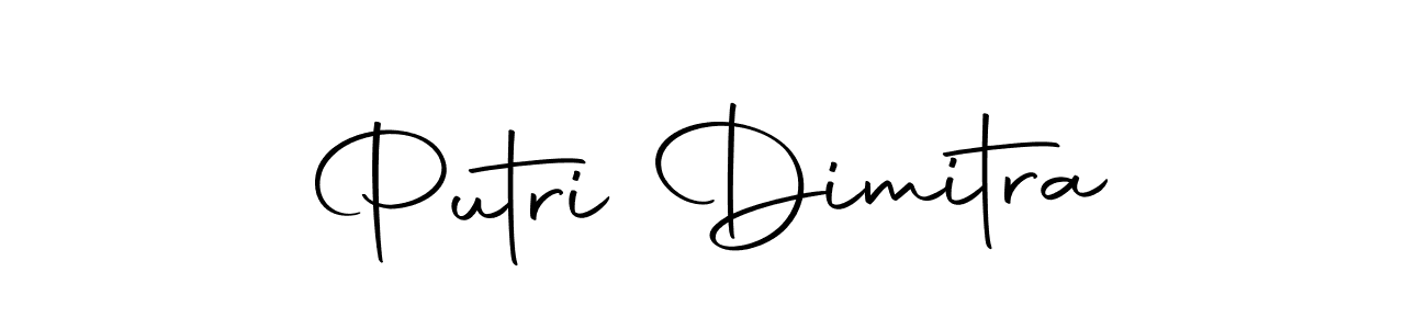 How to make Putri Dimitra name signature. Use Autography-DOLnW style for creating short signs online. This is the latest handwritten sign. Putri Dimitra signature style 10 images and pictures png