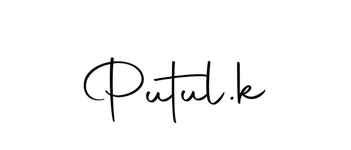You should practise on your own different ways (Autography-DOLnW) to write your name (Putul.k) in signature. don't let someone else do it for you. Putul.k signature style 10 images and pictures png