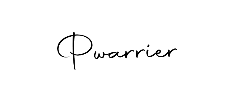 Create a beautiful signature design for name Pwarrier. With this signature (Autography-DOLnW) fonts, you can make a handwritten signature for free. Pwarrier signature style 10 images and pictures png