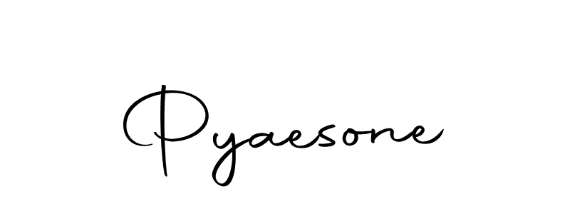 Design your own signature with our free online signature maker. With this signature software, you can create a handwritten (Autography-DOLnW) signature for name Pyaesone. Pyaesone signature style 10 images and pictures png