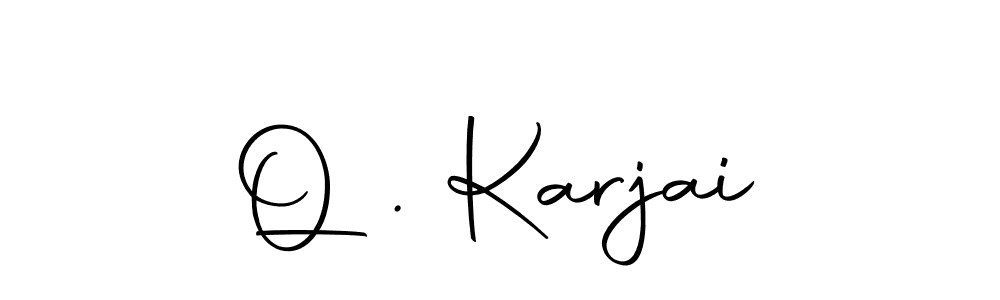 Use a signature maker to create a handwritten signature online. With this signature software, you can design (Autography-DOLnW) your own signature for name Q . Karjai. Q . Karjai signature style 10 images and pictures png