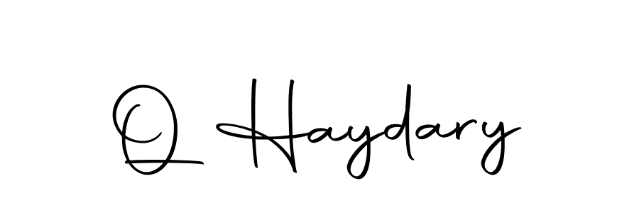 Use a signature maker to create a handwritten signature online. With this signature software, you can design (Autography-DOLnW) your own signature for name Q Haydary. Q Haydary signature style 10 images and pictures png
