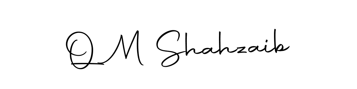Create a beautiful signature design for name Q M Shahzaib. With this signature (Autography-DOLnW) fonts, you can make a handwritten signature for free. Q M Shahzaib signature style 10 images and pictures png