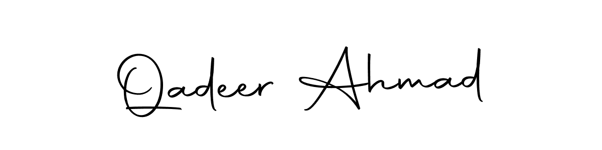 How to make Qadeer Ahmad name signature. Use Autography-DOLnW style for creating short signs online. This is the latest handwritten sign. Qadeer Ahmad signature style 10 images and pictures png