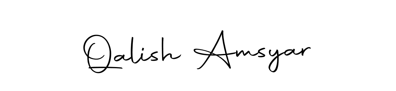 Create a beautiful signature design for name Qalish Amsyar. With this signature (Autography-DOLnW) fonts, you can make a handwritten signature for free. Qalish Amsyar signature style 10 images and pictures png