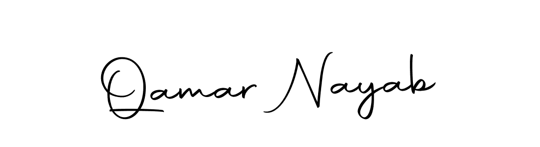 Create a beautiful signature design for name Qamar Nayab. With this signature (Autography-DOLnW) fonts, you can make a handwritten signature for free. Qamar Nayab signature style 10 images and pictures png