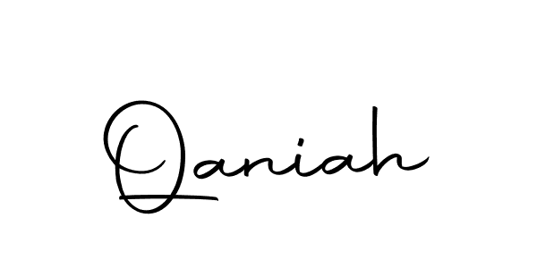 Use a signature maker to create a handwritten signature online. With this signature software, you can design (Autography-DOLnW) your own signature for name Qaniah. Qaniah signature style 10 images and pictures png
