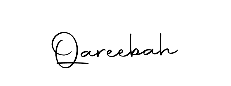 Use a signature maker to create a handwritten signature online. With this signature software, you can design (Autography-DOLnW) your own signature for name Qareebah. Qareebah signature style 10 images and pictures png