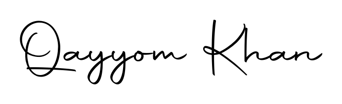 Master the art of signing with Qayyom Khan written in fluent Autography-DOLnW script. A great template to practice and refine your handwriting. Qayyom Khan signature style 10 images and pictures png