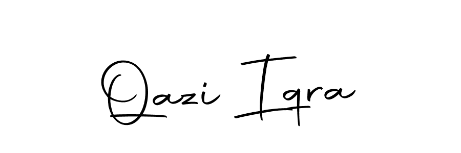 Create a beautiful signature design for name Qazi Iqra. With this signature (Autography-DOLnW) fonts, you can make a handwritten signature for free. Qazi Iqra signature style 10 images and pictures png