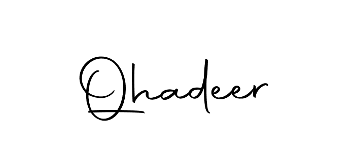 Create a beautiful signature design for name Qhadeer. With this signature (Autography-DOLnW) fonts, you can make a handwritten signature for free. Qhadeer signature style 10 images and pictures png