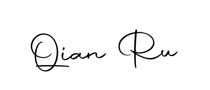 How to make Qian Ru name signature. Use Autography-DOLnW style for creating short signs online. This is the latest handwritten sign. Qian Ru signature style 10 images and pictures png