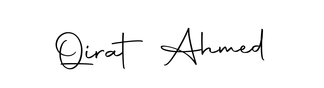 Create a beautiful signature design for name Qirat Ahmed. With this signature (Autography-DOLnW) fonts, you can make a handwritten signature for free. Qirat Ahmed signature style 10 images and pictures png