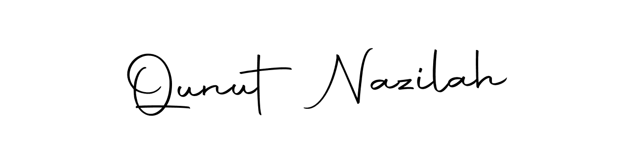 How to make Qunut Nazilah name signature. Use Autography-DOLnW style for creating short signs online. This is the latest handwritten sign. Qunut Nazilah signature style 10 images and pictures png