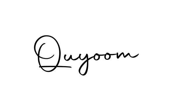 Use a signature maker to create a handwritten signature online. With this signature software, you can design (Autography-DOLnW) your own signature for name Quyoom. Quyoom signature style 10 images and pictures png