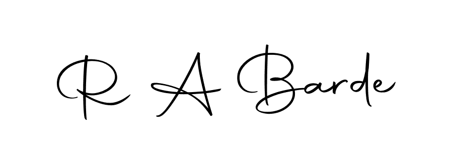 The best way (Autography-DOLnW) to make a short signature is to pick only two or three words in your name. The name R A Barde include a total of six letters. For converting this name. R A Barde signature style 10 images and pictures png