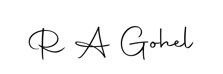 Autography-DOLnW is a professional signature style that is perfect for those who want to add a touch of class to their signature. It is also a great choice for those who want to make their signature more unique. Get R A Gohel name to fancy signature for free. R A Gohel signature style 10 images and pictures png